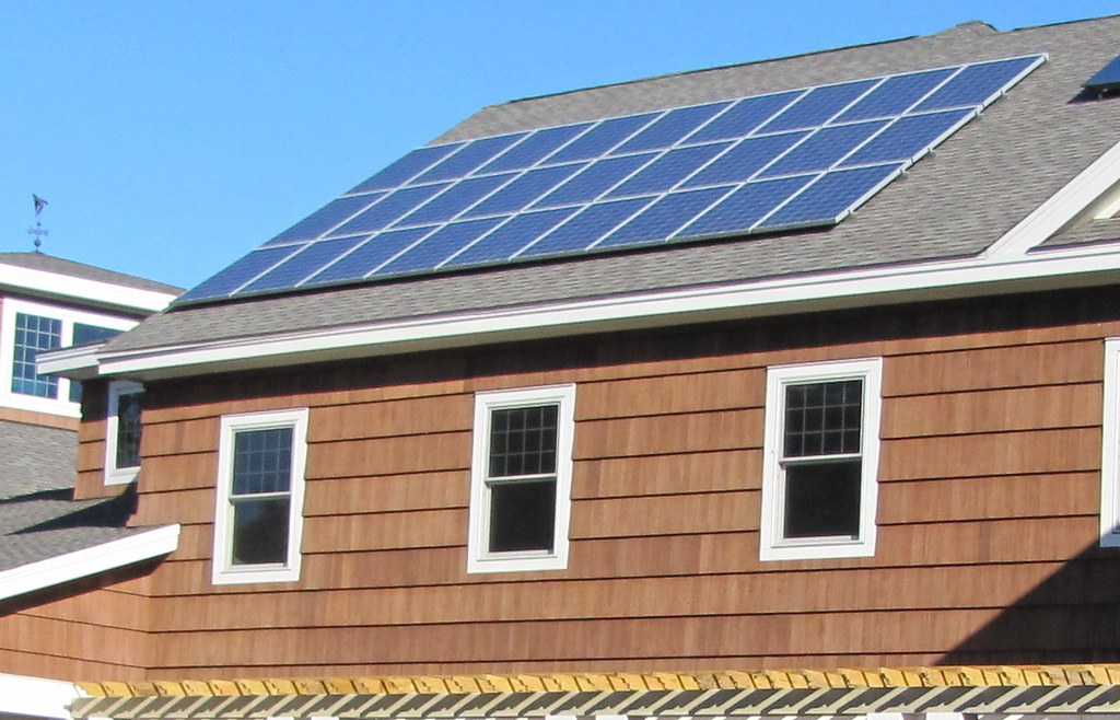 Solar PV panels installed on a residential roof